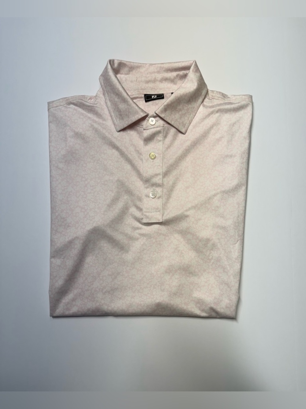 FootJoy Golf Polo Shirt Mens Size Large Pink -white Printed Mens Size L